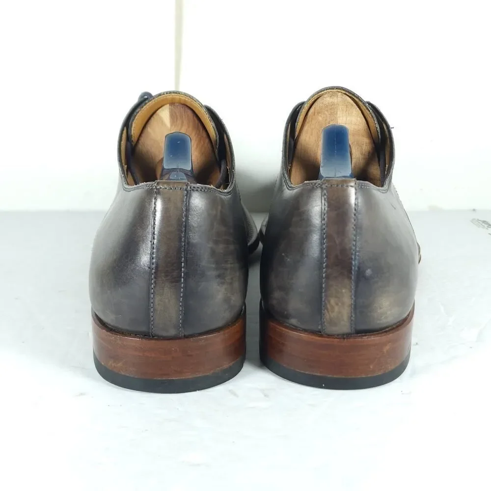 Magnanni Men's Gerardo US10M brown Leather Medallion Toe Oxfords Derby Shoes
